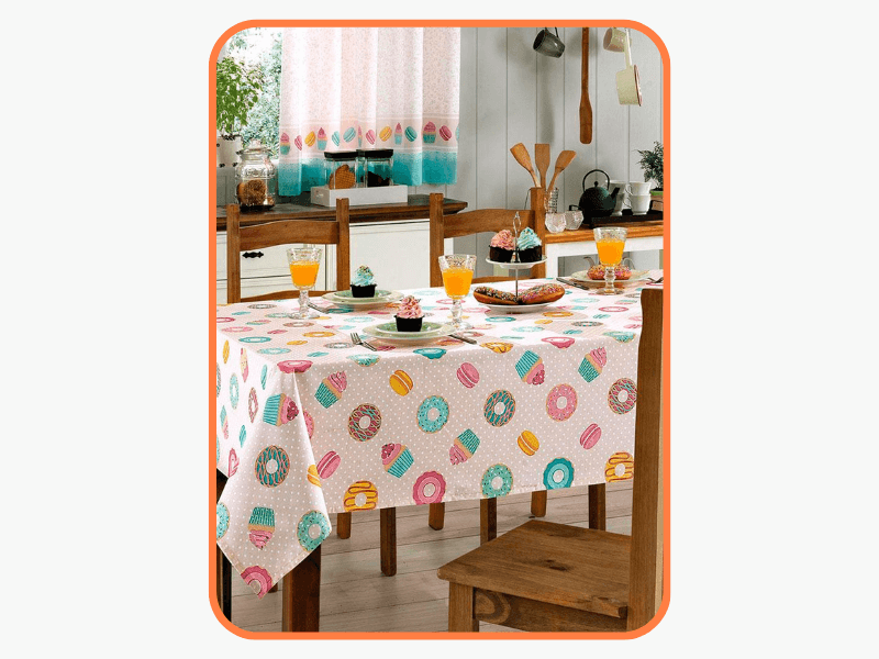 Mesa para almoço Toalha de mesa Cupcakes