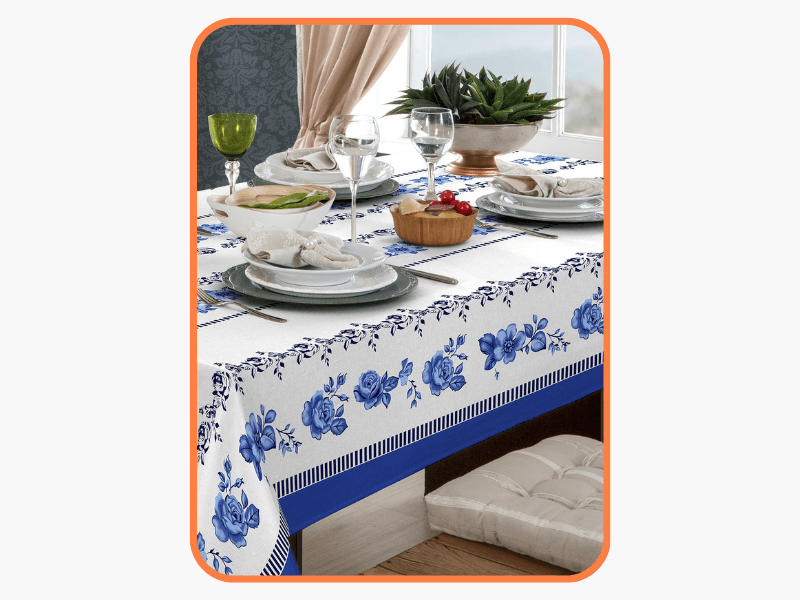 Mesa para almoço Toalha de mesa azul