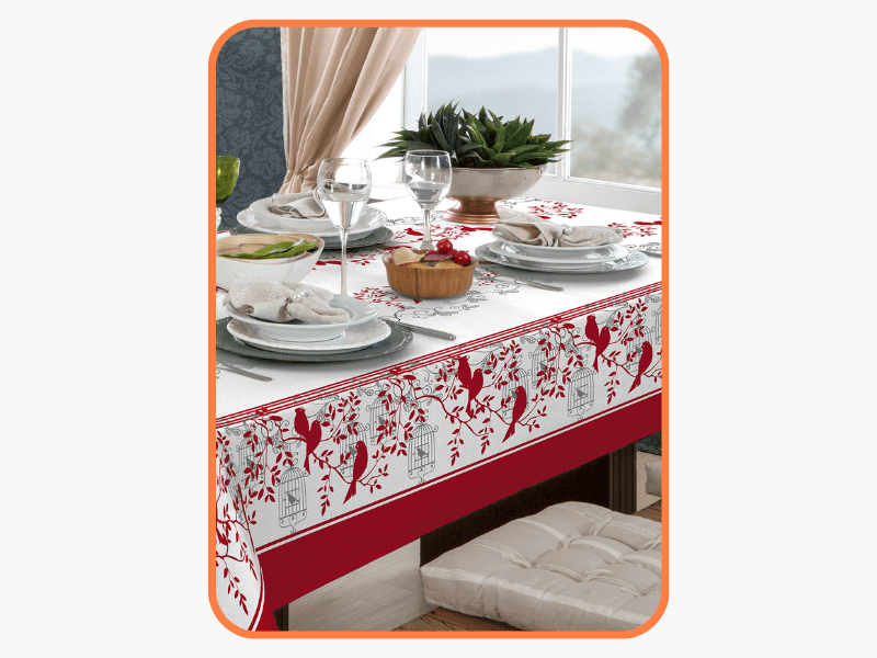 Mesa para almoço Toalha de mesa vermelha