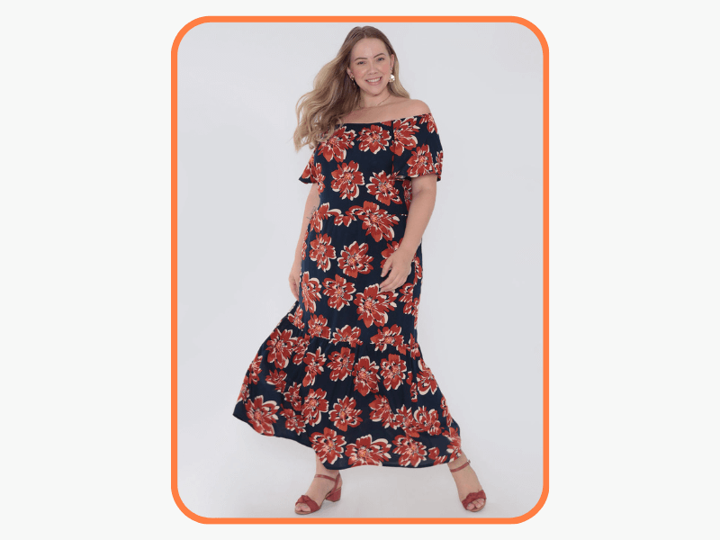 Vestido estampado plus size