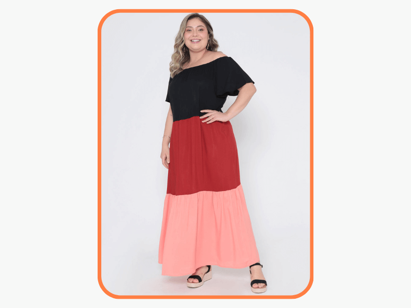 Vestido longo plus size