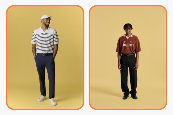 Modelos masculinos em roupas casuais modernas