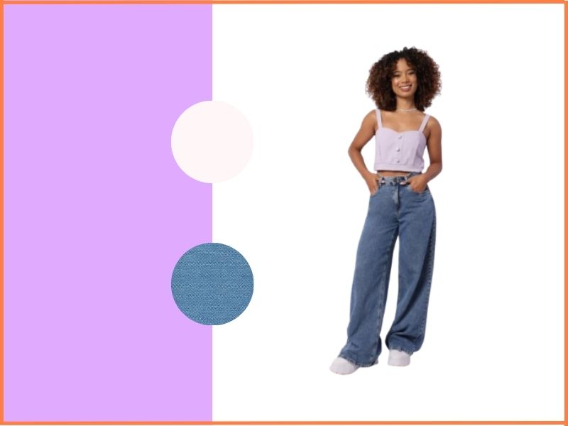 como combinar lilás com jeans