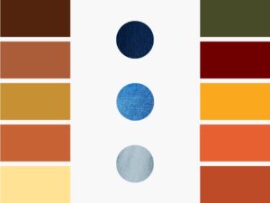 combinação de tons terrosos com jeans