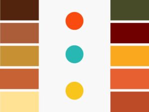 combinação tons terrosos com cores vivas