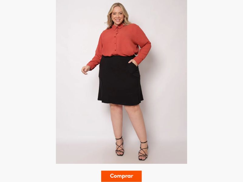 camisa feminina clássica plus size