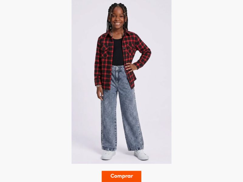 camisa xadrez menina