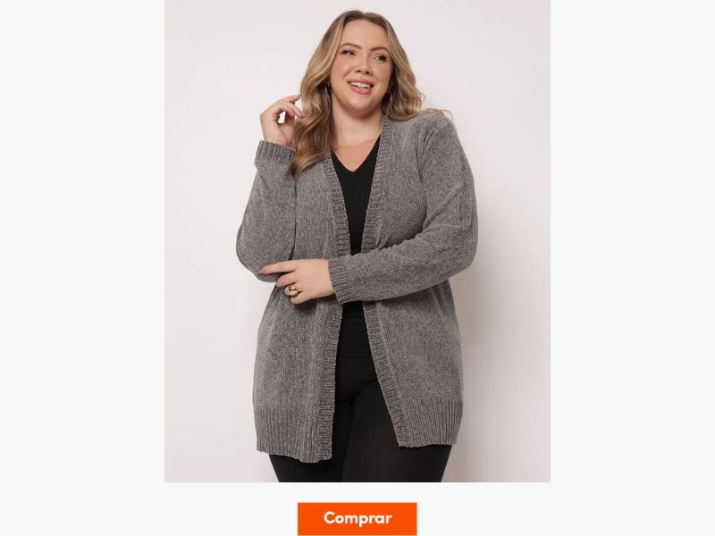 cardigan de tricô plus size