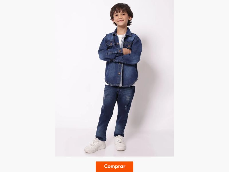 look todo jeans menino para são joão
