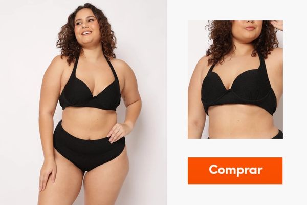 biquini frente única plus size