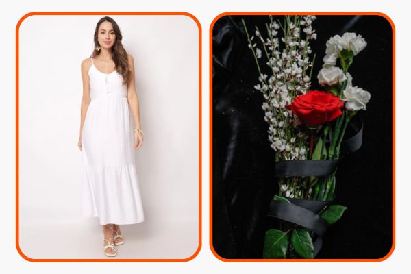 fantasia feminina com vestido branco