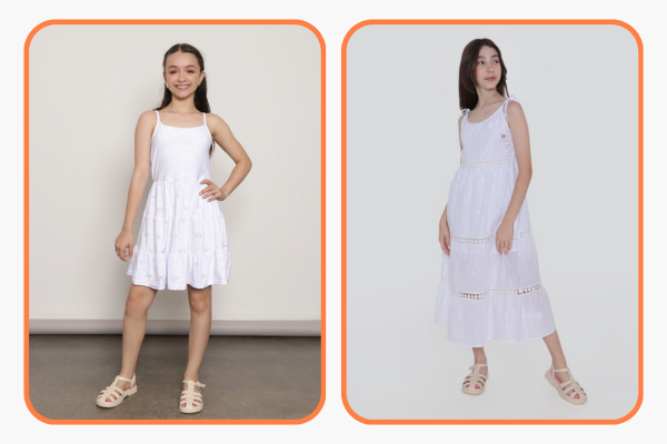 vestido juvenil branco
