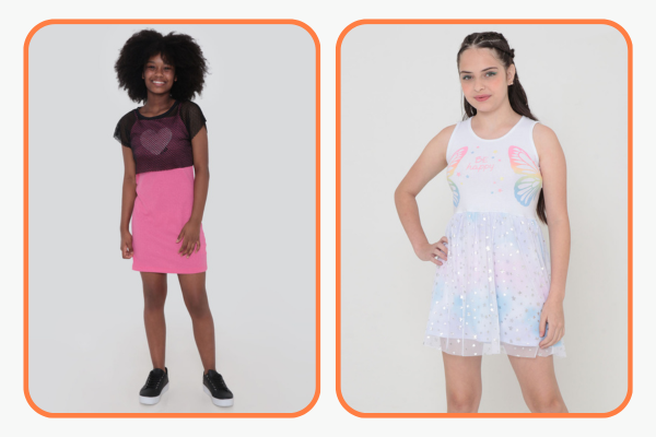 vestido juvenil com tule