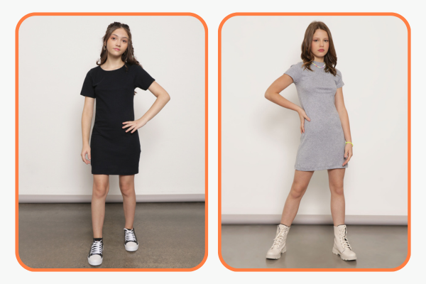 vestido juvenil simples