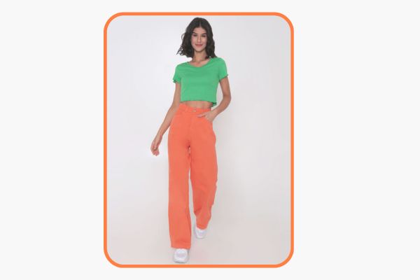 look verde com laranja