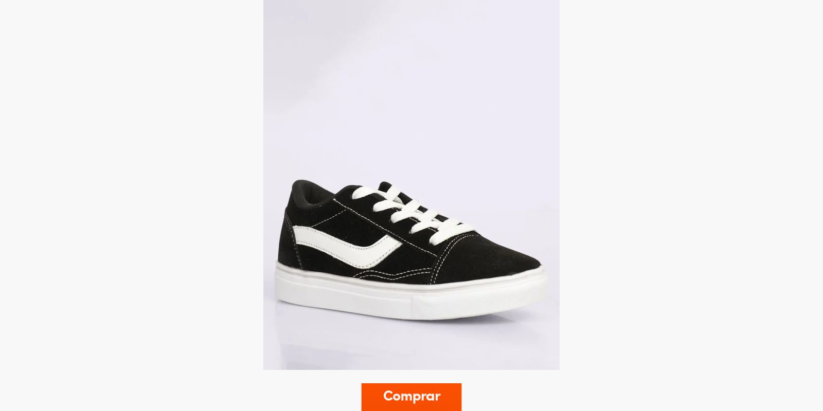 tênis infantil casual preto com cadarço e detalhes em branco