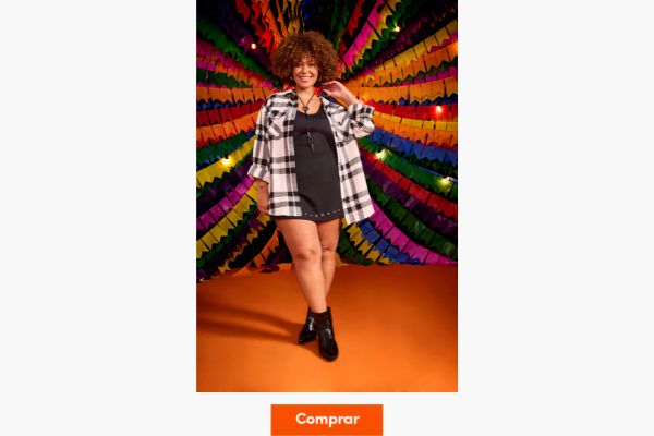 look feminino para São João xadrez
