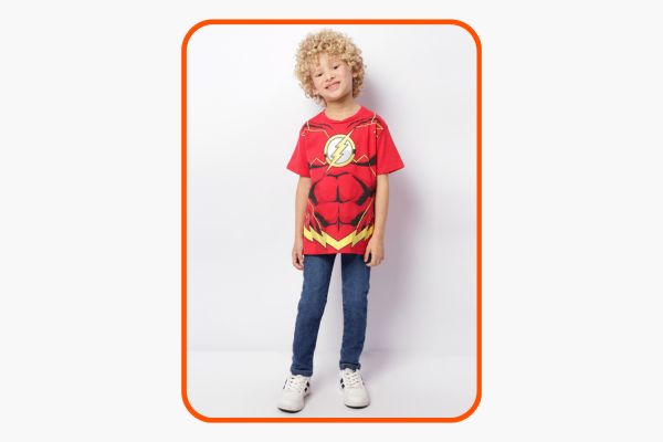 camiseta oficial flash infantil