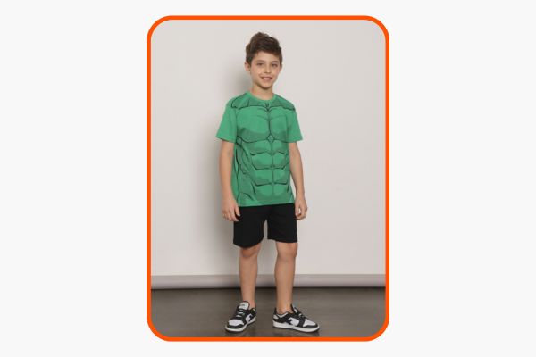 camiseta oficial hulk infantil