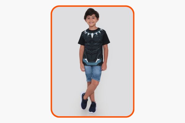 camiseta oficial pantera negra infantil