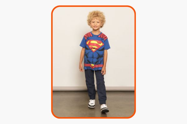 camiseta oficial super homem infantil