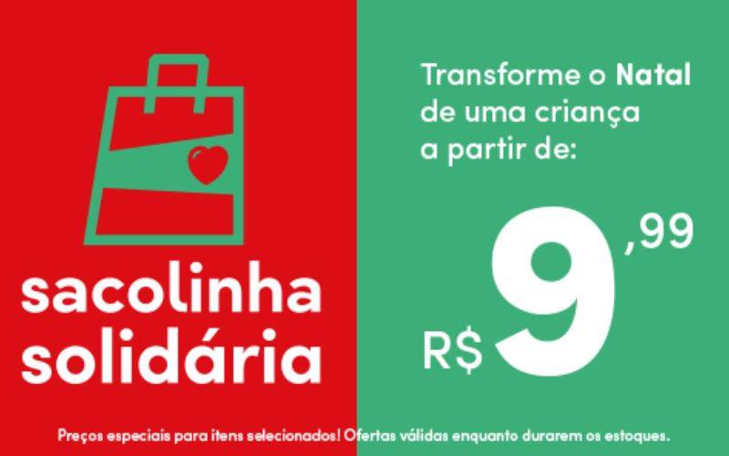 o que colocar na sacolinha solidária