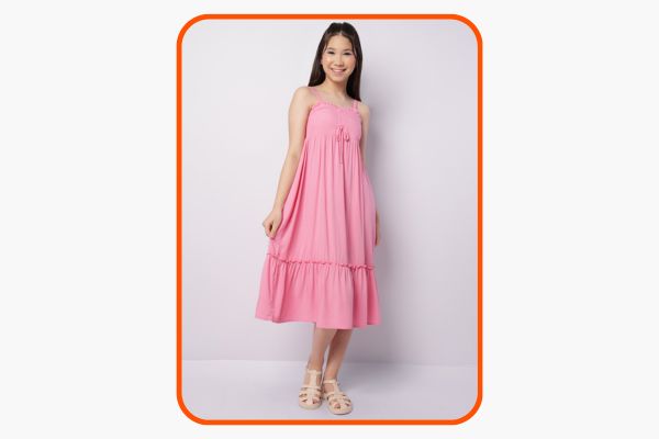 vestido juvenil rosa