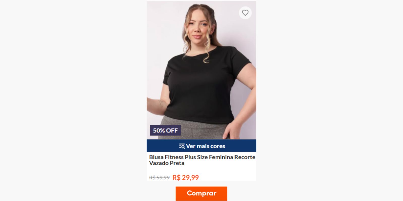 modelo veste blusa fitness plus size preta