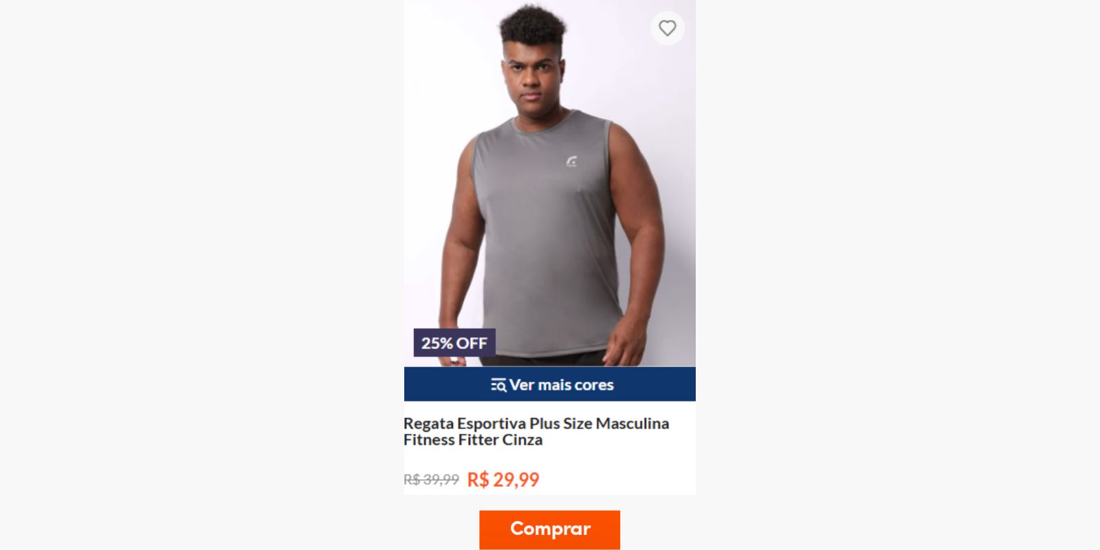 modelo masculino veste regata esportiva plus size na cor cinza