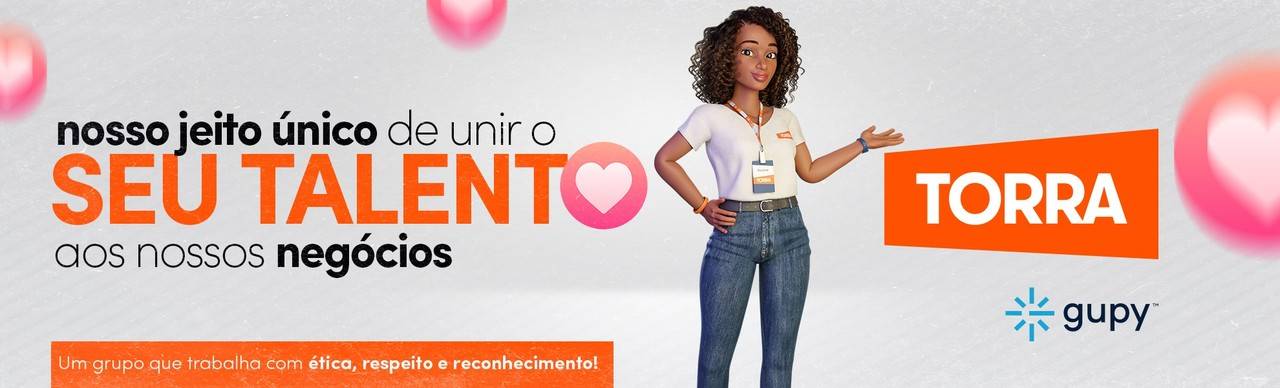 Aurora, personagem da Torra, divulgando as vagas na empresa