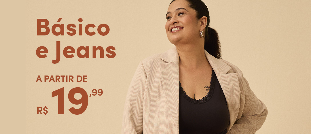 roupa básica e jeans feminino