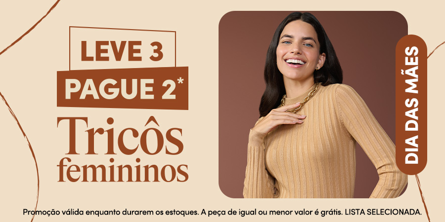 tricô feminino na promoção