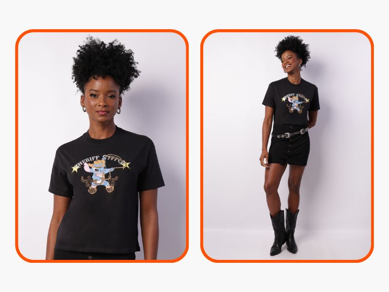 camiseta feminina stitch