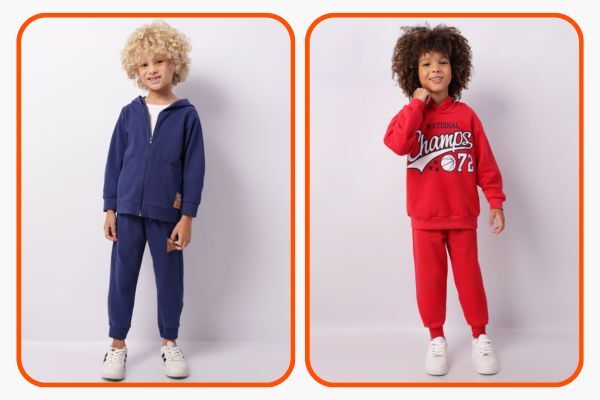 Crianças usando roupas casuais coloridas