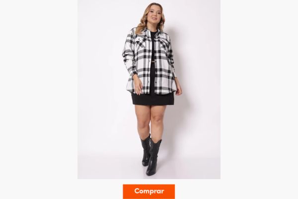 look são joão plus size xadrez
