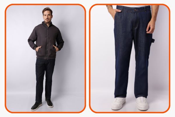 Homem com roupas casuais e modernas.