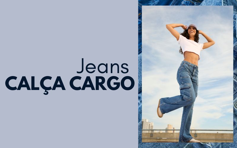 calça jeans cargo