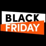 Logotipo da Black Friday em fundo preto.