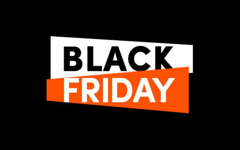 Logotipo da Black Friday em fundo preto.