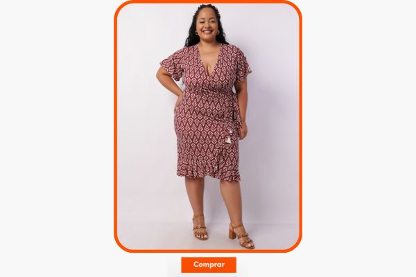 vestido envelope plus size