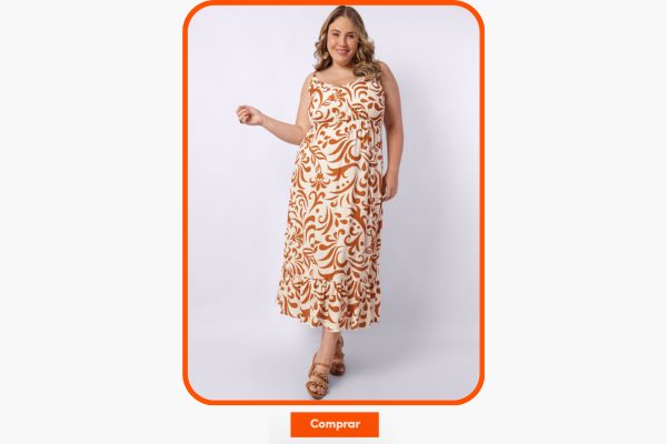 vestido estampado plus size