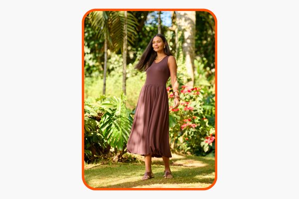 vestido marrom feminino