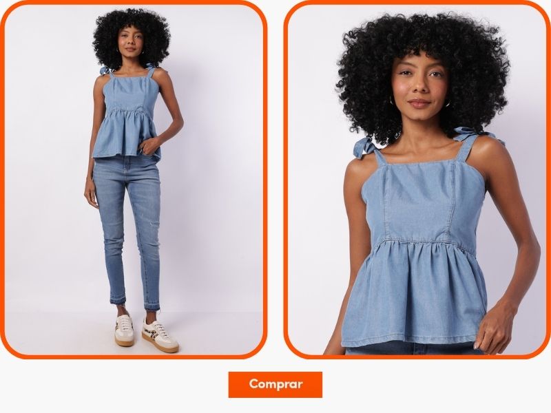 Blusa jeans feminina