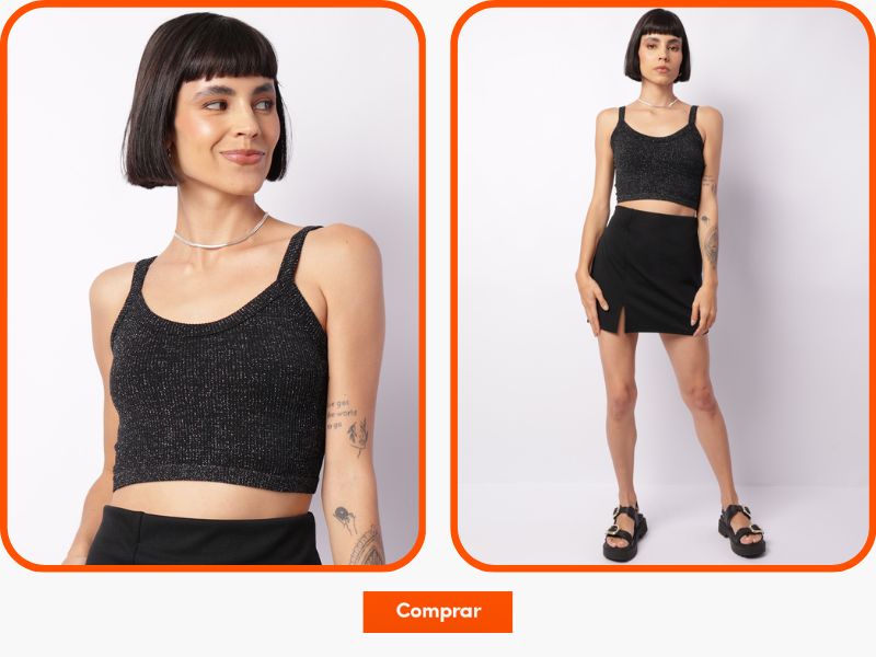 blusa cropped preta