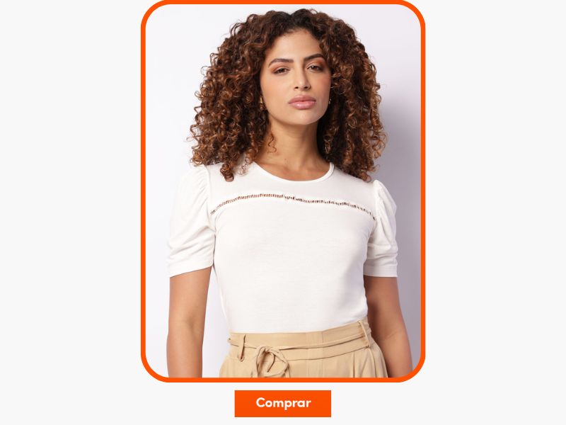 blusa off white feminina com mangas bufantes