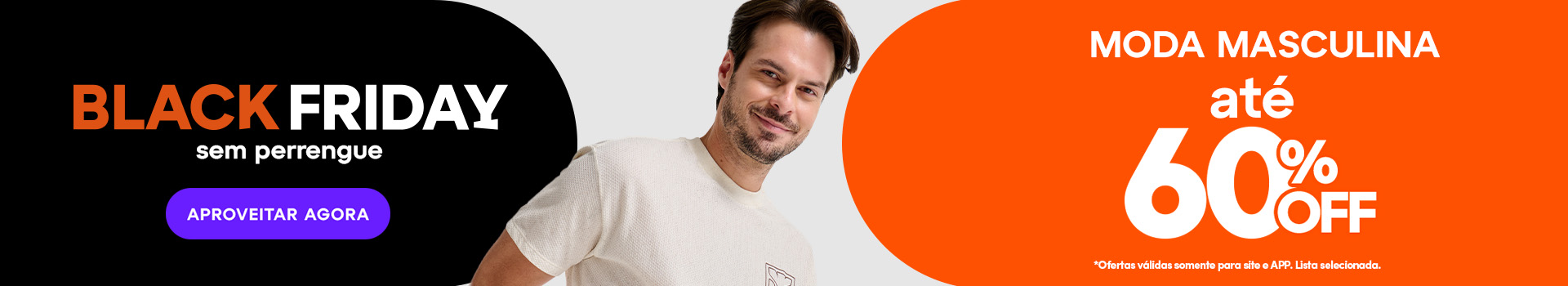 roupa masculina na promoção