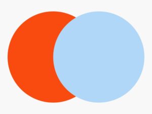 combinação tons pastel azul bebê e laranja