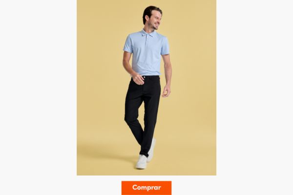 polo masculina por dentro da calça