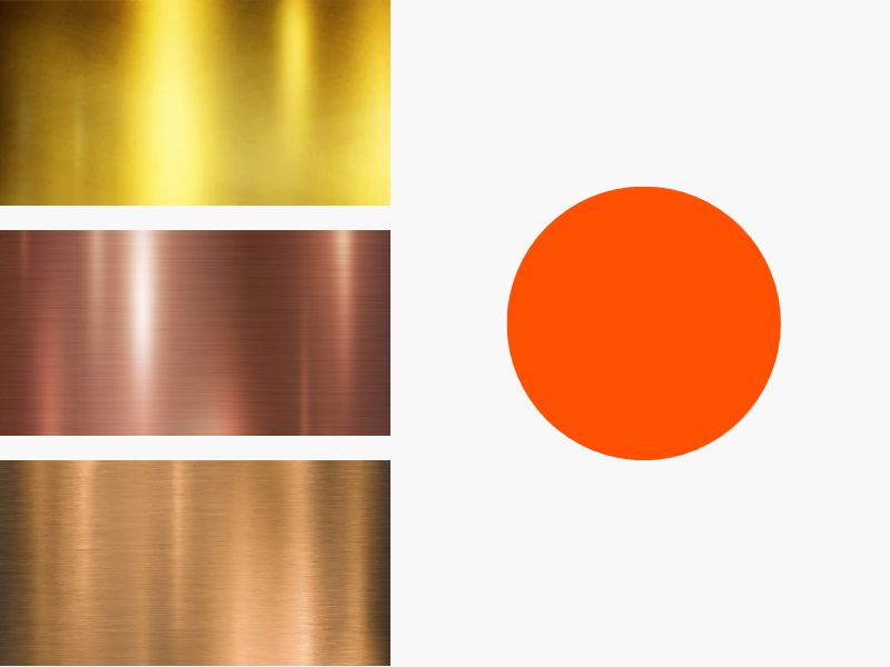 Metais que combinam com a cor laranja