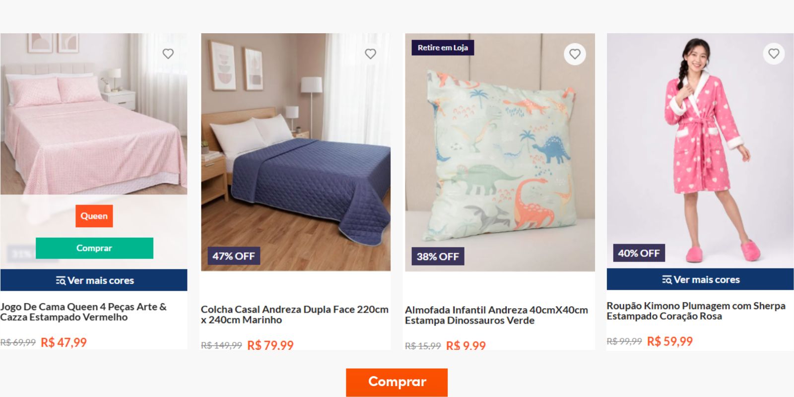várias produtos para casa e cama, mesa e banho com desconto de liquidação